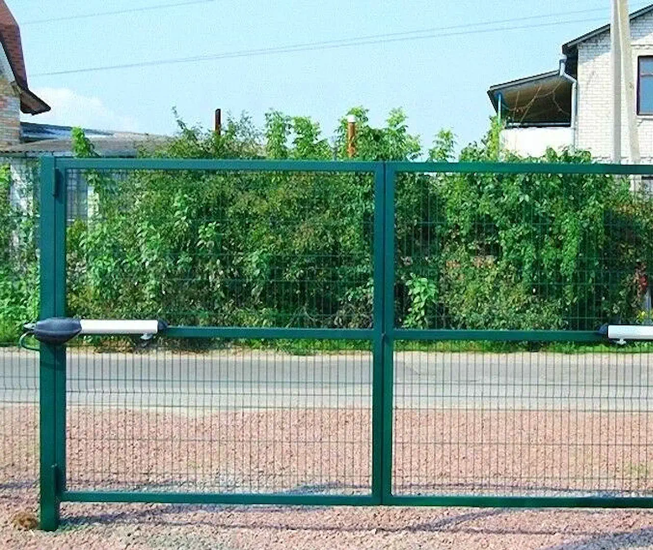 3D ворота распашные с автоматикой фото цена под ключ