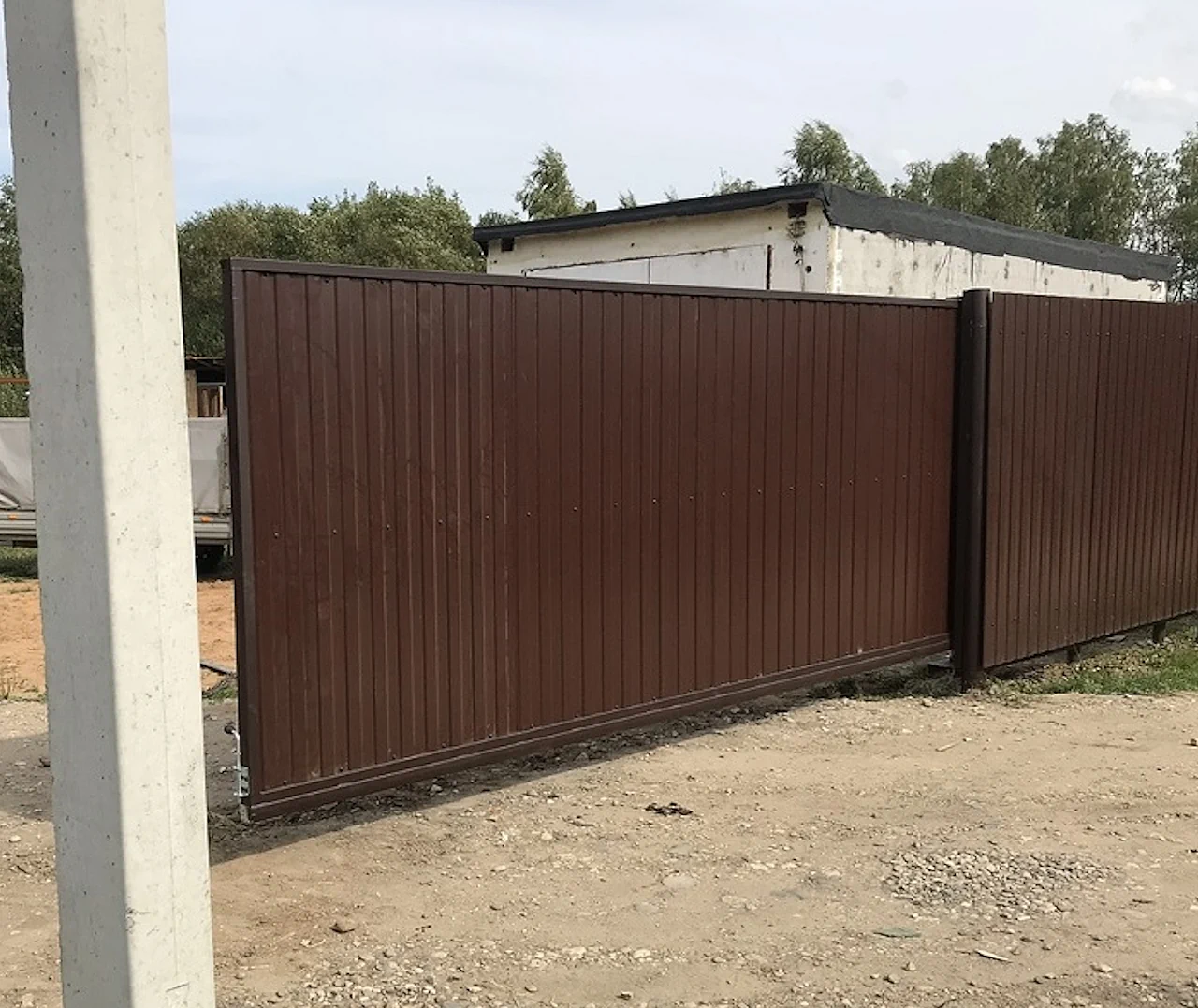 Откатные ворота из профнастила 6 метров фото цена за метр